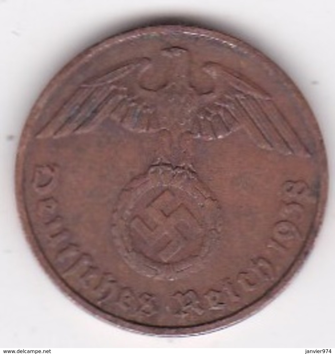 2 Reichspfennig 1938 F (STUTGART) Bronze - 2 Reichspfennig