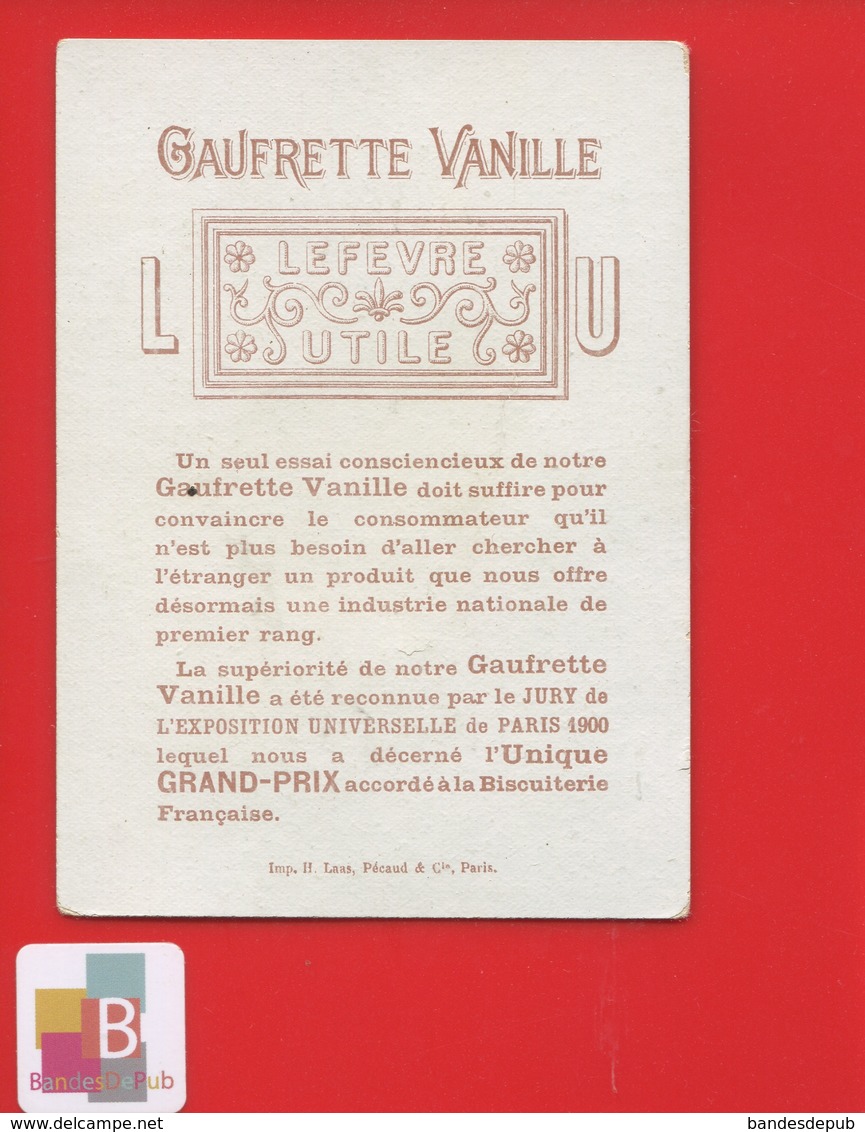 LU LEFEVRE UTILE Chromo ART NOUVEAU Dorée Langage Fleurs Enfant Liseron Pécaud Fillette BUSSIERE - Lu