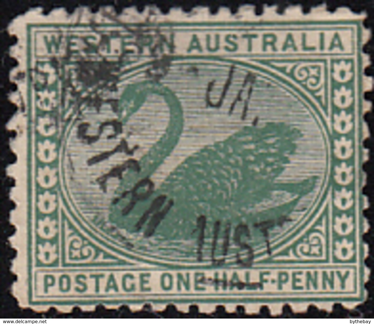 Western Australia 1905-1912 Used Sc 89 1/2p Swan - Oblitérés