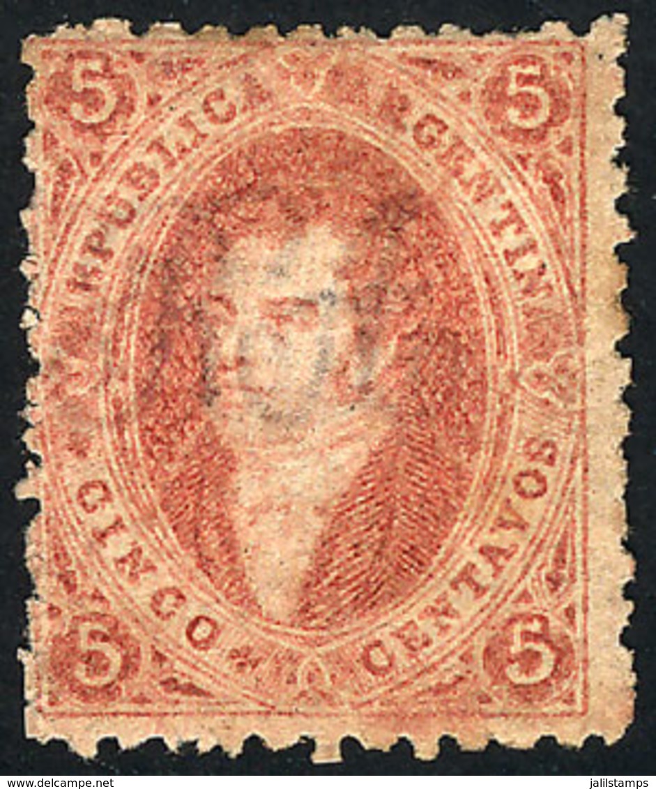 ARGENTINA: GJ.20d, 5c. 3rd Printing, Worn Impression, With Lightly DIRTY PLATE Variety (vertically), Mint No Gum, VF Qua - Oblitérés