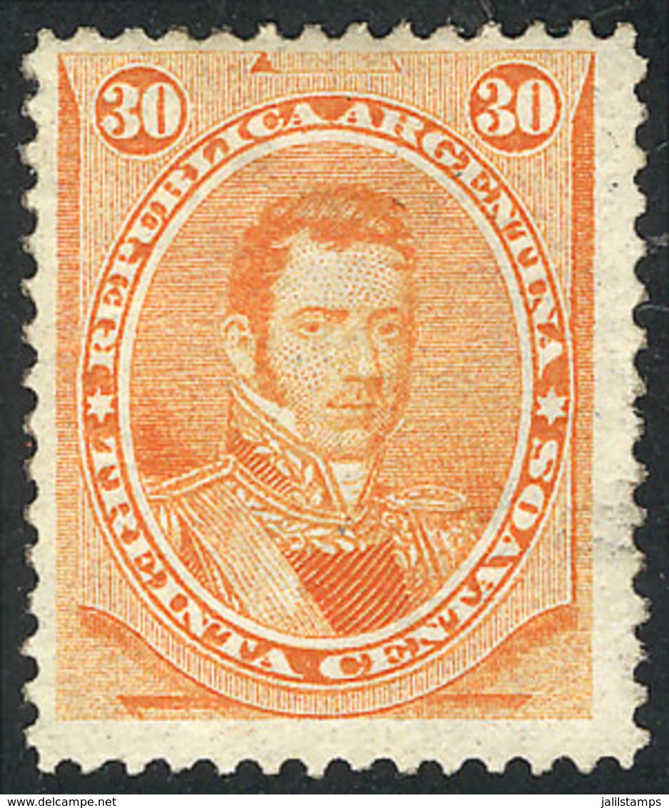 ARGENTINA: GJ.42, 30c. Alvear, Regummed, Low Start - Other & Unclassified