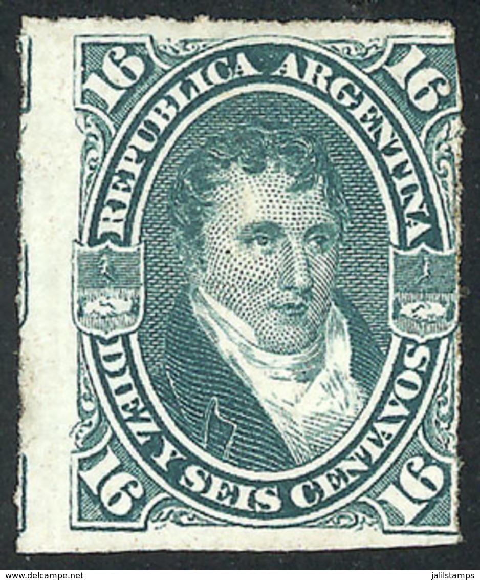 ARGENTINA: GJ.50, 16c. Belgrano, Rouletted, Regummed, VF Quality, Low Start - Other & Unclassified