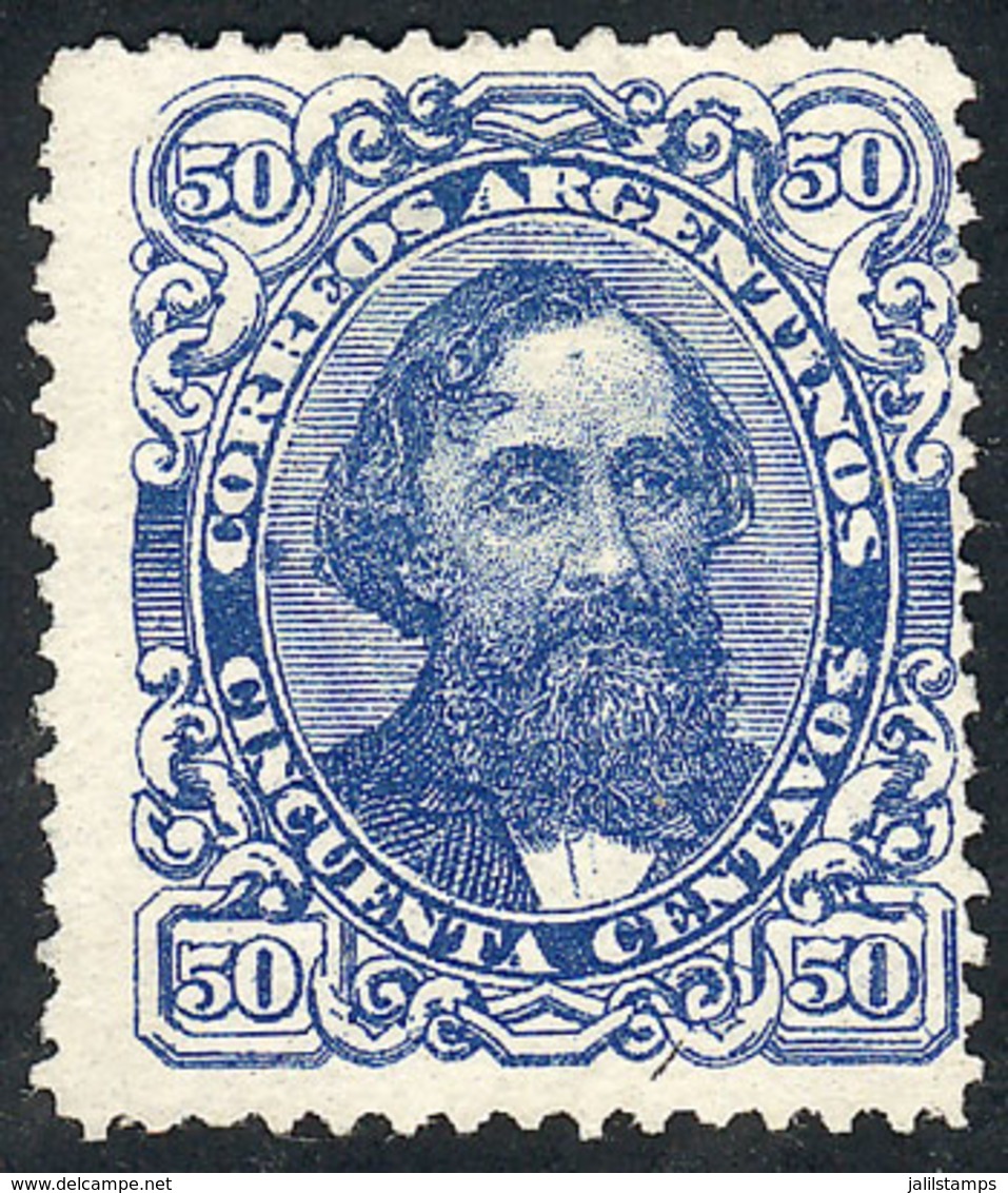 ARGENTINA: GJ.93, 50c. Mitre, Unused, Without Gum, With A Tiny Thin On Back - Other & Unclassified