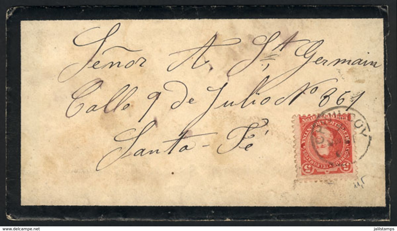 ARGENTINA: GJ.105, 5c. Rivadavia, Type I, On A Cover Sent To Santa Fe In MAR/1890, From CHIVILCOY, With Original Letter  - Other & Unclassified