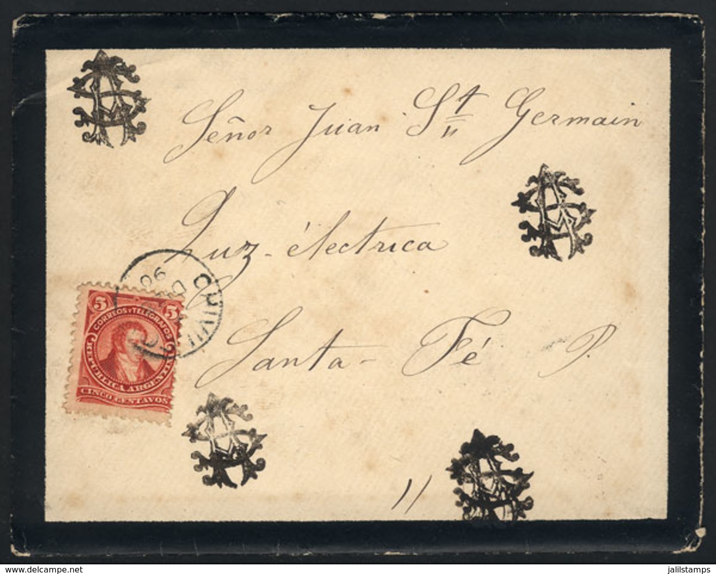 ARGENTINA: GJ.106, 5c. Rivadavia, Type II, On Cover Sent From CHIVILCOY To Santa Fe In DE/1890, With The Original Letter - Other & Unclassified