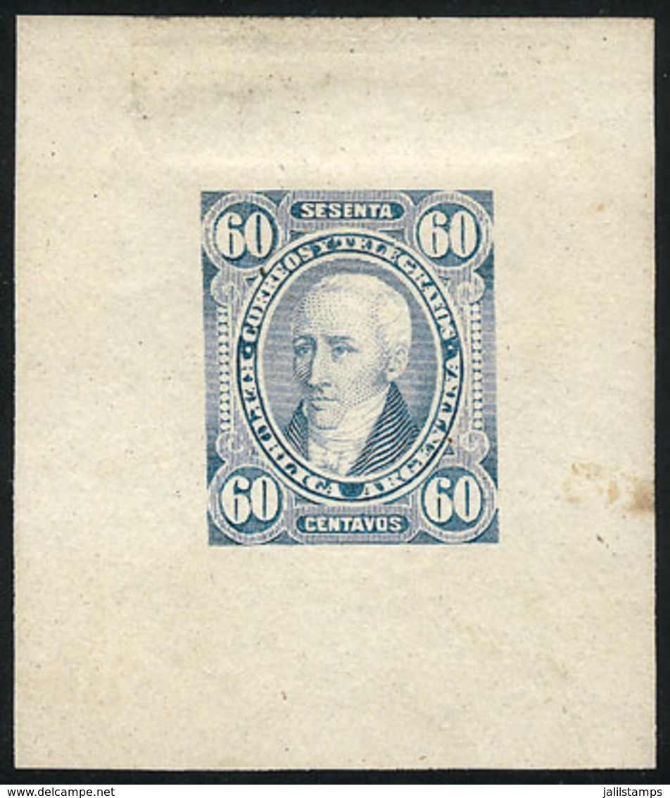 ARGENTINA: GJ.114, 60c. Posadas, DIE PROOF In Light Blue, Medium Paper, VF Quality - Other & Unclassified