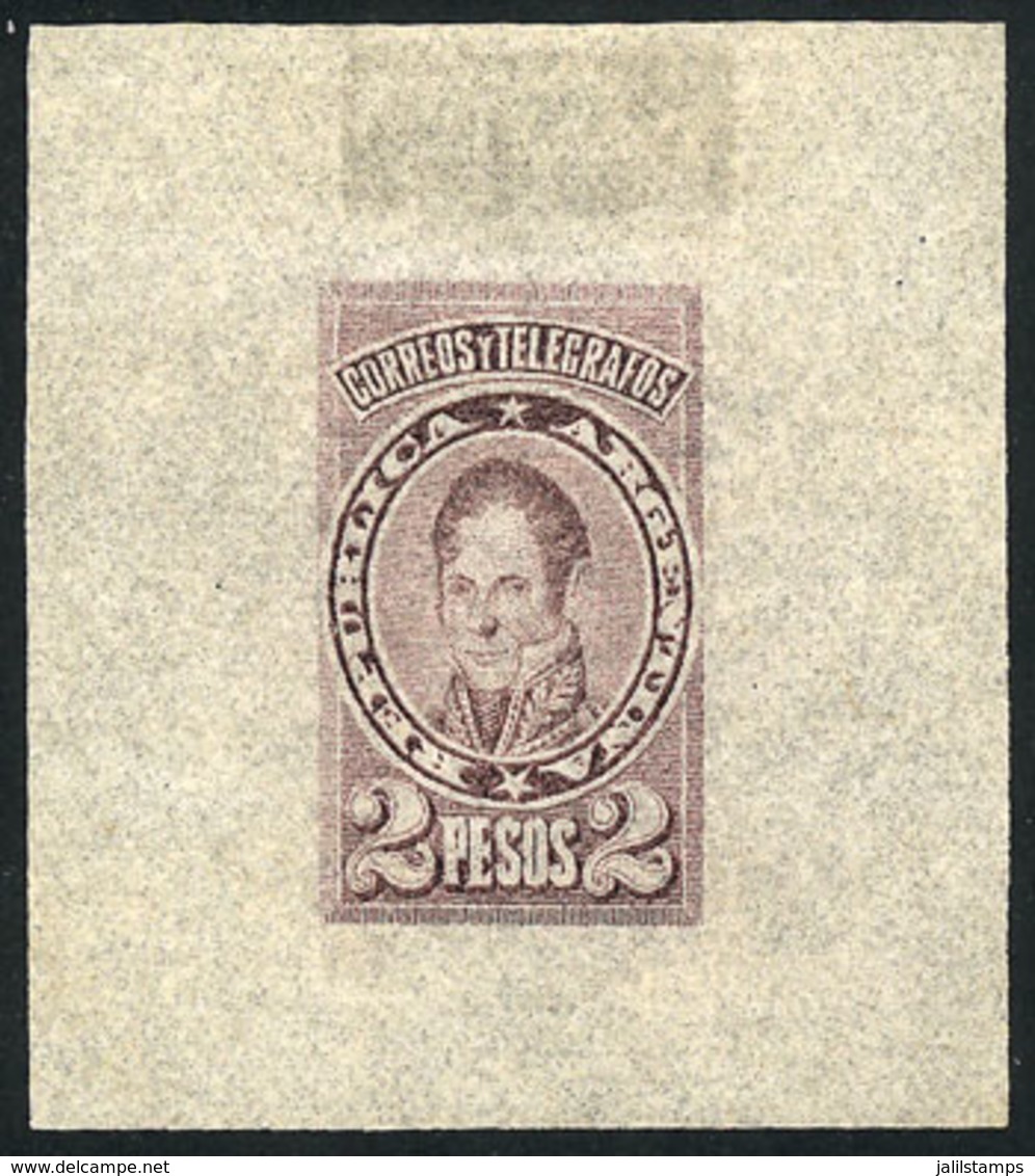 ARGENTINA: 2P. Rondeau (unissued), DIE PROOF In Light Violet, Printed On Very Thin Translucent Paper, VF Quality - Autres & Non Classés