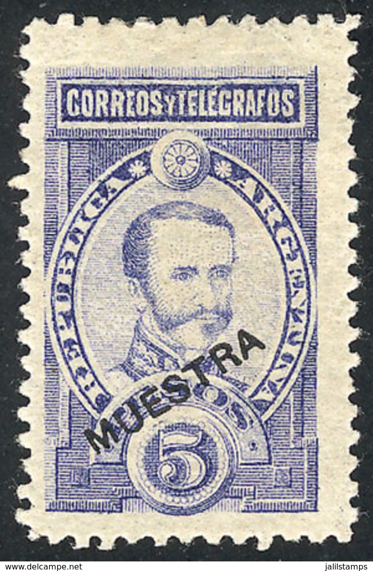 ARGENTINA: GJ.116MU, 5P. Lamadrid, With MUESTRA Overprint, Without Gum, VF - Otros & Sin Clasificación