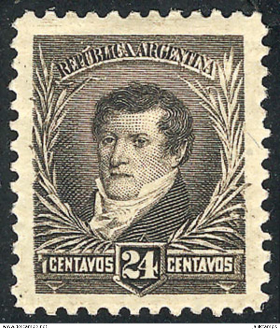 ARGENTINA: GJ.146, 24c. Belgrano, Small Sun Wmk, Perf 11½, Unused, Lightly Hinged, Fine Quality - Autres & Non Classés