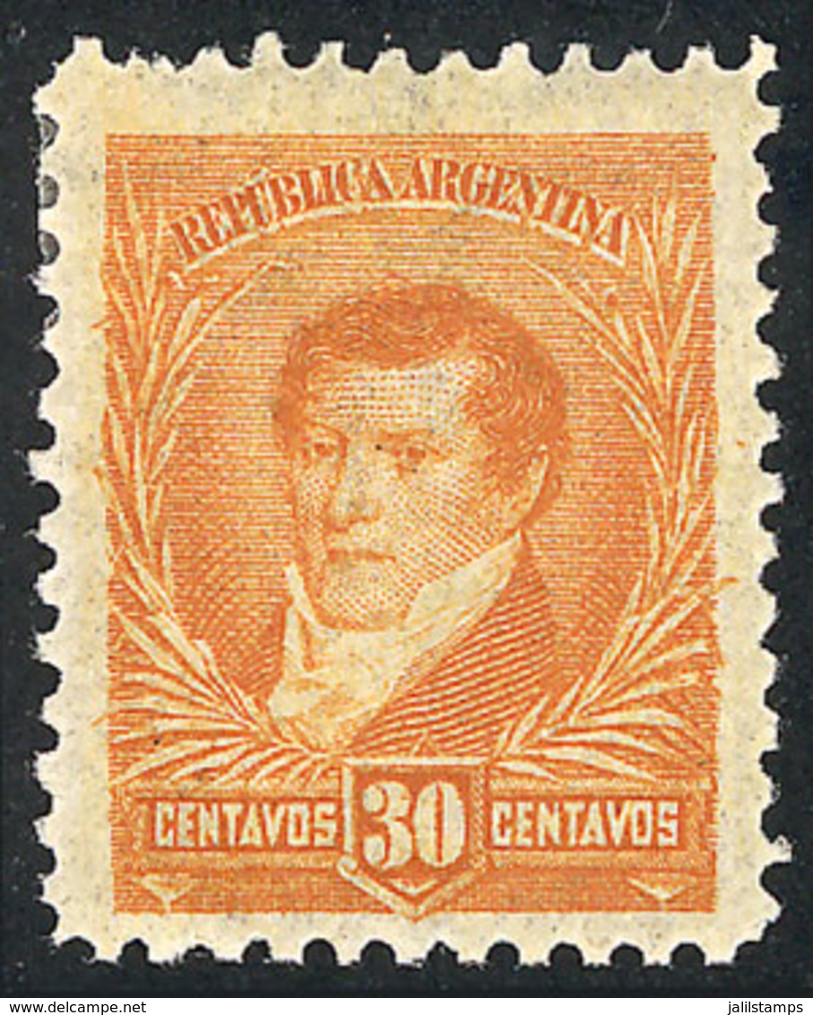 ARGENTINA: GJ.183, 30c. Belgrano, Large Sun Wmk, Perf 11½, VF - Altri & Non Classificati