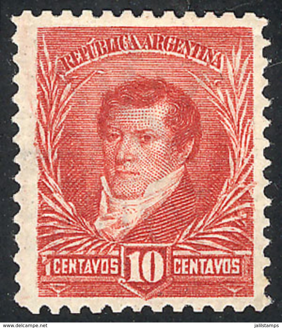 ARGENTINA: GJ.195, 10c. Belgrano, Large Sun Wmk, Perf 12¼, Unused, Without Gum, VF - Other & Unclassified