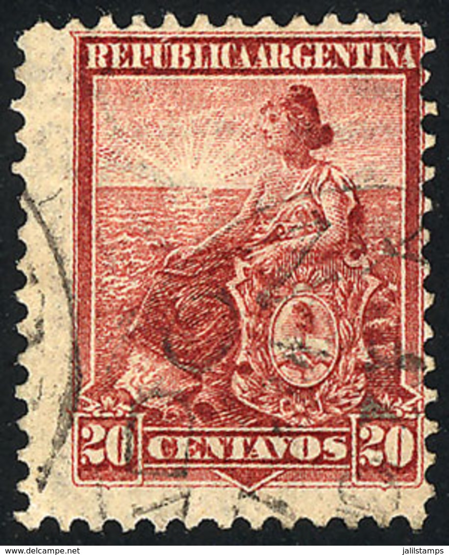 ARGENTINA: GJ.251, Seated Liberty 20c., Perf 12¼, Used, VF Quality - Otros & Sin Clasificación