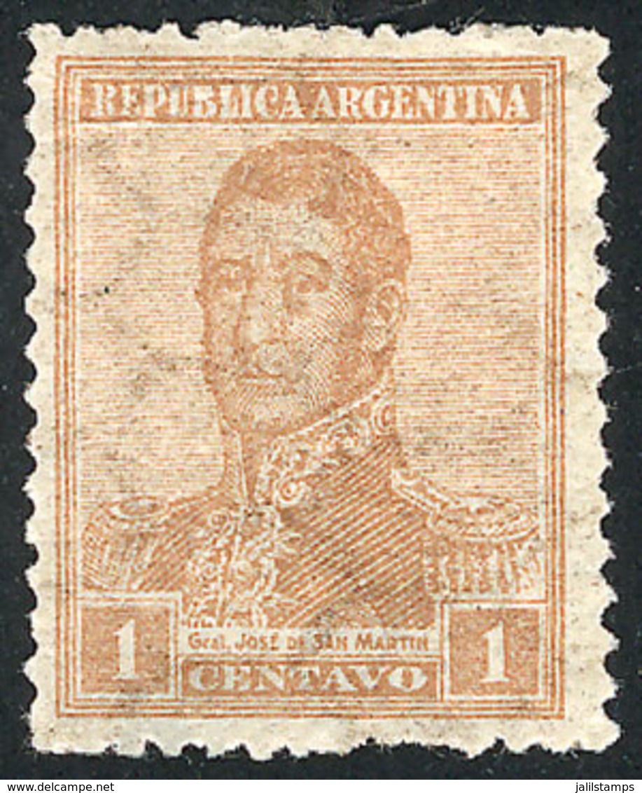 ARGENTINA: GJ.438, 1c. San Martín, Horizontal Honeycomb Wmk, Perf 13¼x12½, VF Quality - Otros & Sin Clasificación