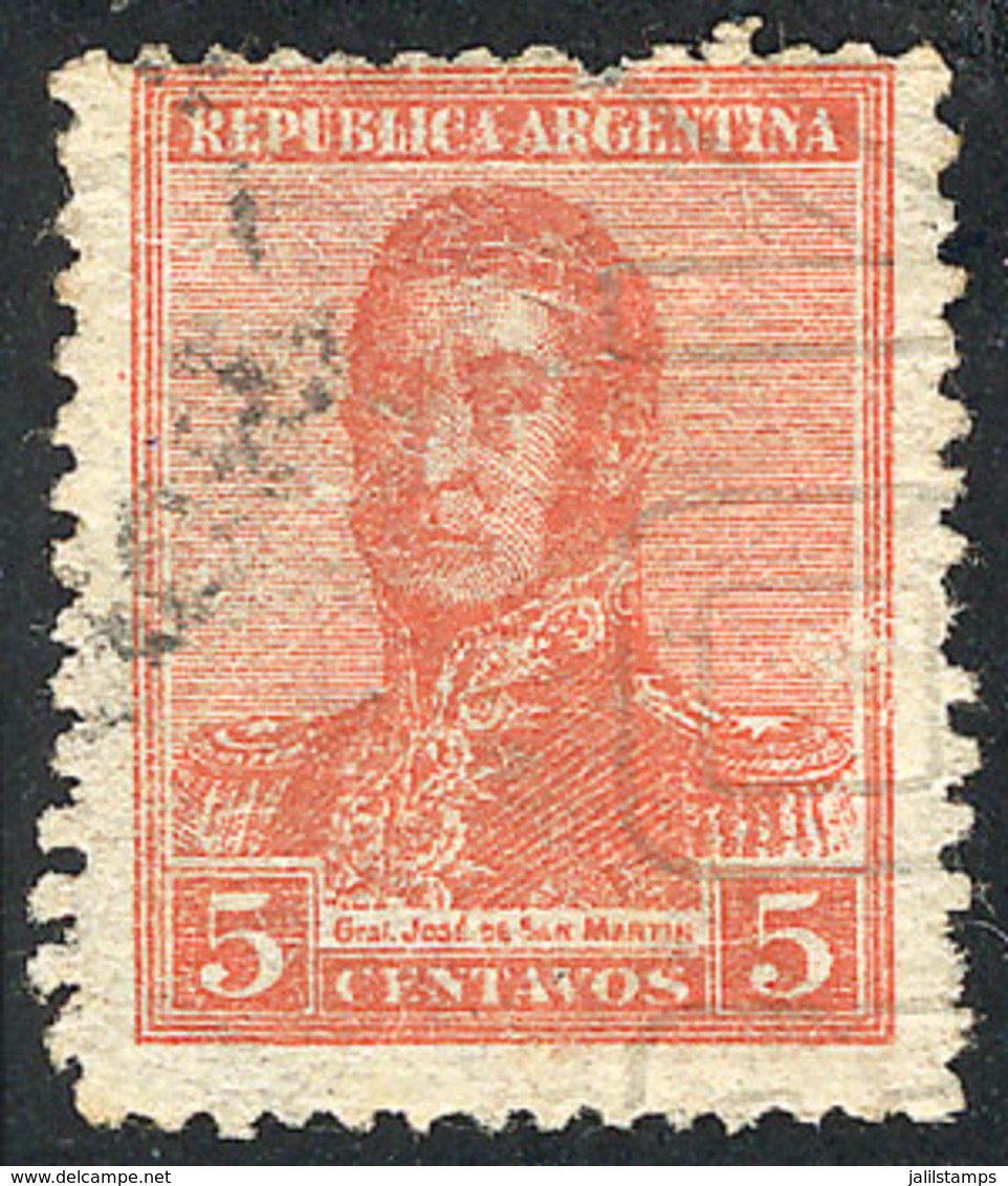 ARGENTINA: GJ.478, 5c. San Martín, Serra Bond Wmk, Used, VF Quality - Other & Unclassified