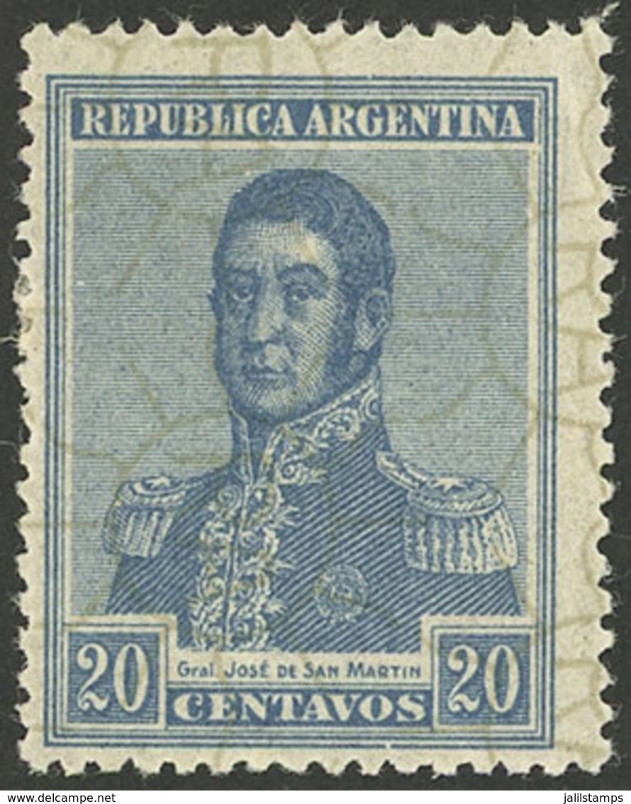 ARGENTINA: GJ.561, 20c. San Martín, With Round Sun Wmk Printed On Front, VF - Autres & Non Classés