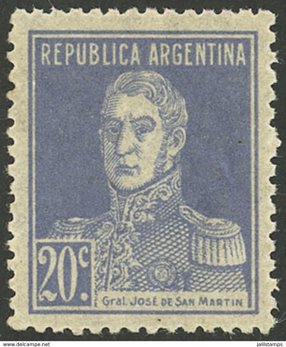 ARGENTINA: GJ.582, 20c. San Martín With Period, Perf 13¼, VF - Autres & Non Classés