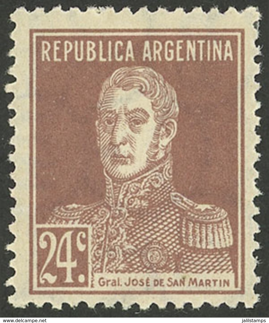 ARGENTINA: GJ.583, 24c. San Martín With Period, Perf 13¼, VF - Autres & Non Classés