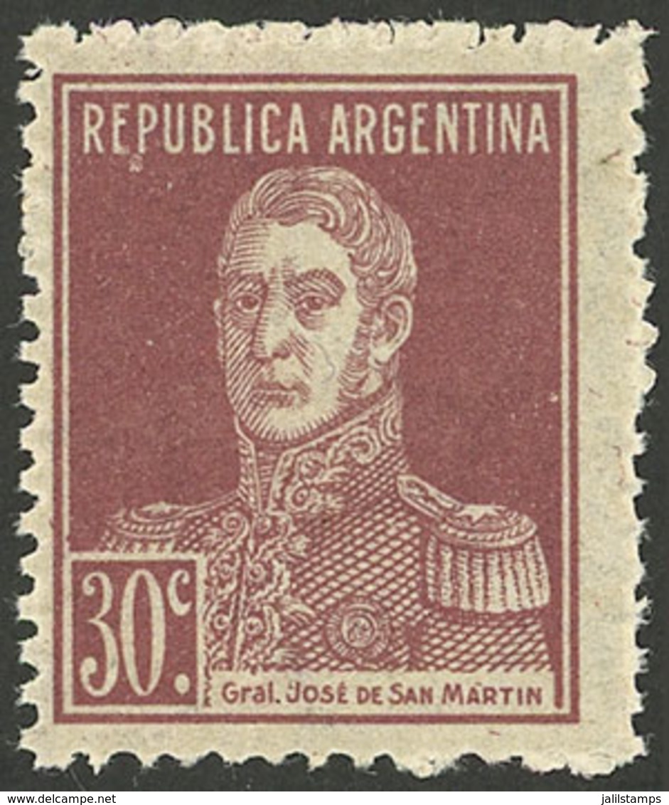 ARGENTINA: GJ.584, 30c. San Martín With Period, Perf 13¼, VF - Autres & Non Classés