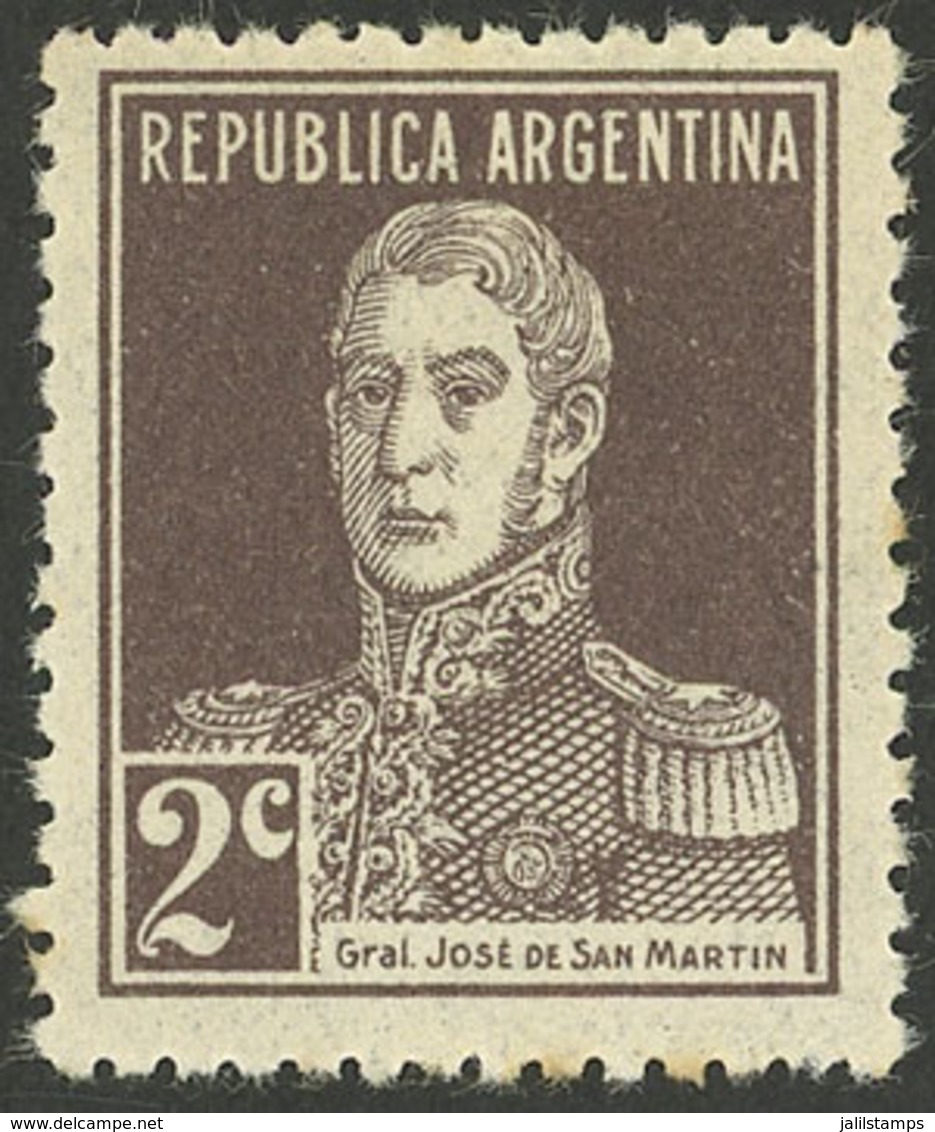 ARGENTINA: GJ.596b, 2c. San Martín W/o Period, Variety Invisible Watermark, VF - Autres & Non Classés