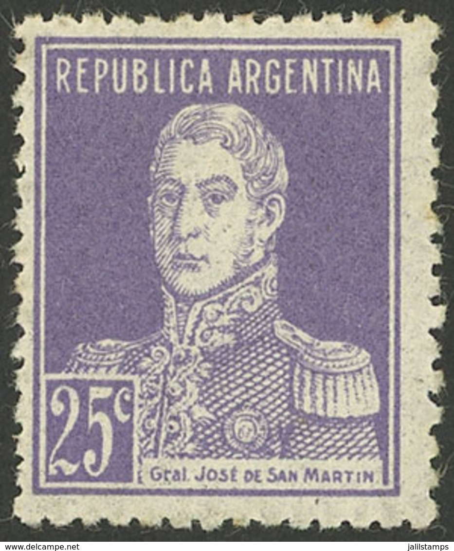 ARGENTINA: GJ.604c, 25c. San Martín W/o Period, With Variety Invisible Watermark, VF - Autres & Non Classés