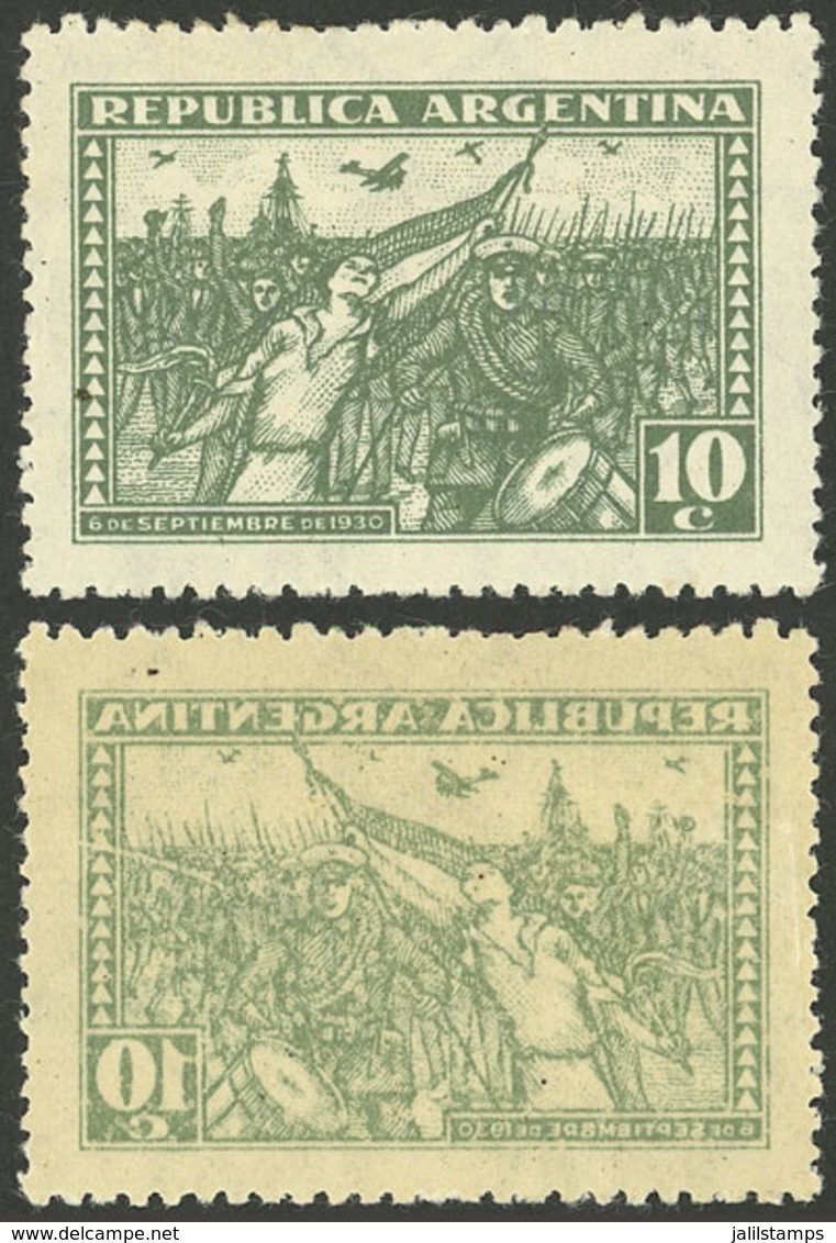 ARGENTINA: GJ.682, 10c. Revolution Of 6 September 1930, With Offset Impression On Back, VF Quality - Autres & Non Classés