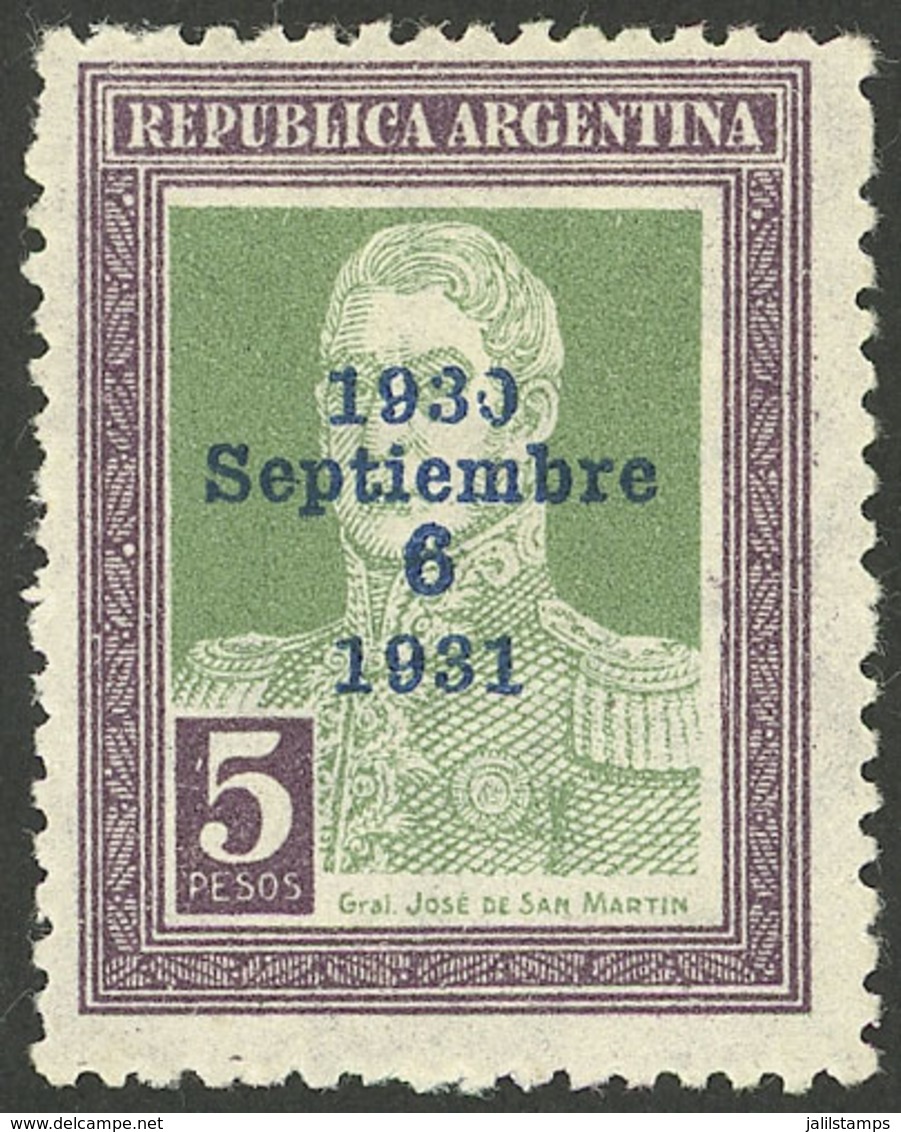 ARGENTINA: GJ.707, 5P. First Anniversary Of 1930 Revolution, VF Quality - Other & Unclassified