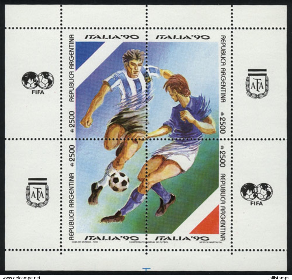 ARGENTINA: GJ.HB 84, Italia '90 Football World Cup, VF Quality - Blocks & Sheetlets