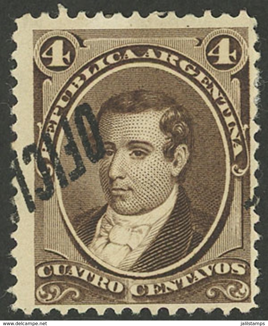 ARGENTINA: GJ.15a, 4c. Moreno, With Inverted And Shifted Overprint Var., VF - Officials