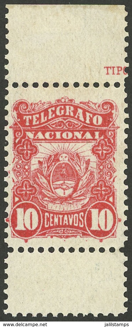 ARGENTINA: GJ.1, 10c. Telégrafo Nacional, Type A, VF Quality - Télégraphes