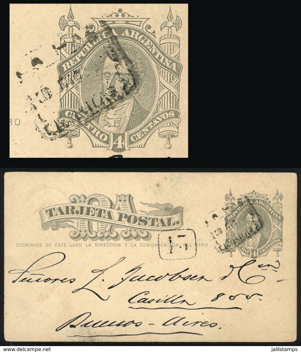 ARGENTINA: 4c. Postal Card Sent To Buenos Aires On 30/DE/1888, With Small Rectangular Datestamp Of LA PAZ (Entre Rios) A - Lettres & Documents