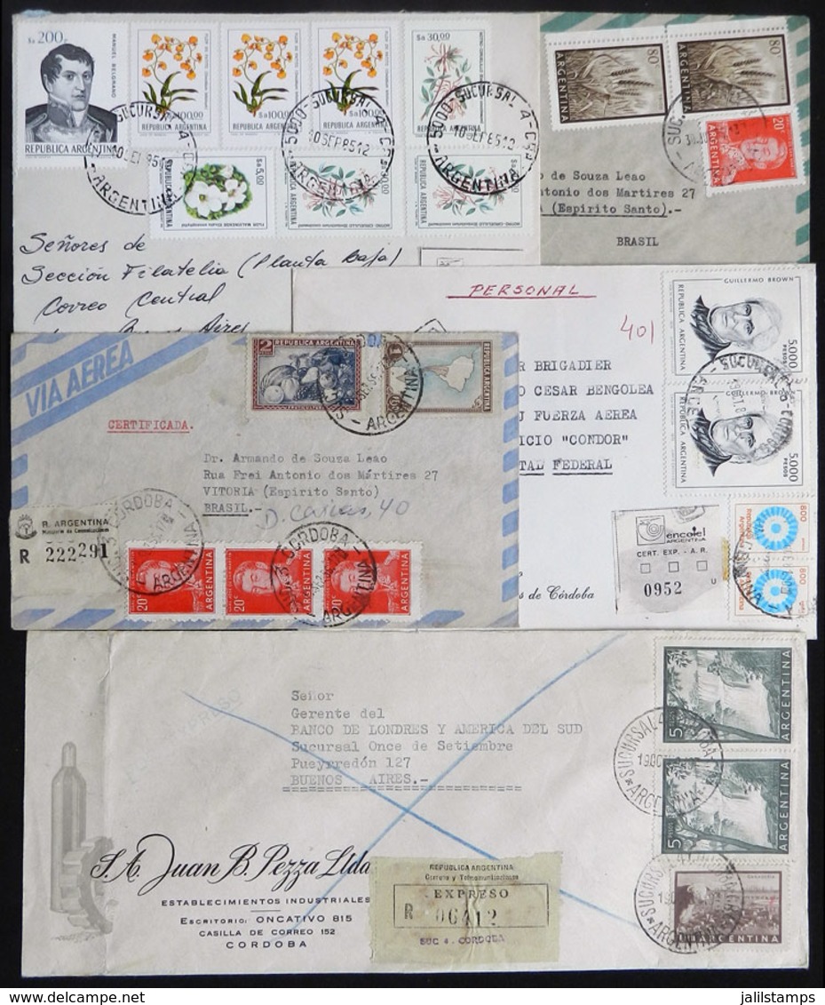 ARGENTINA: 5 Covers Mailed Between 1955/1985 From Sucursal 3, 4 Or 6 Of Córdoba, Varied Rates, Some With INFLA Postages, - Cartas & Documentos