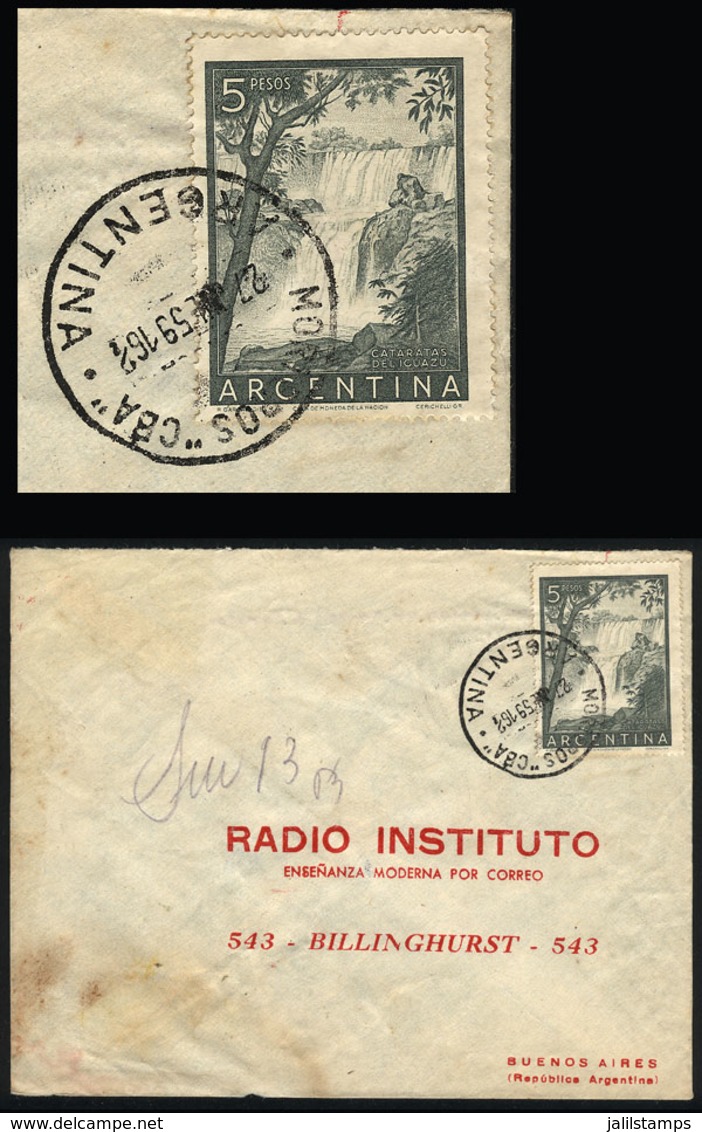 ARGENTINA: Cover Sent From MORTEROS (Córdoba) To Buenos Aires On 27/JUL/1959, Franked With $5 Iguazú Falls - Cartas & Documentos