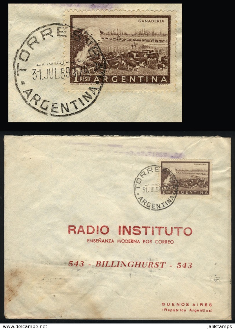 ARGENTINA: Cover Sent From TORRES (B.Aires) To Buenos Aires City On 31/JUL/1959 - Lettres & Documents