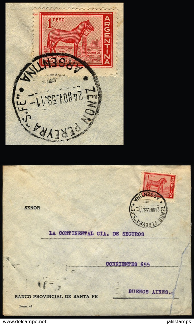 ARGENTINA: Cover Sent From "ZENON PEREYRA" (Santa Fe) To Buenos Aires On 24/NO/1959." - Covers & Documents