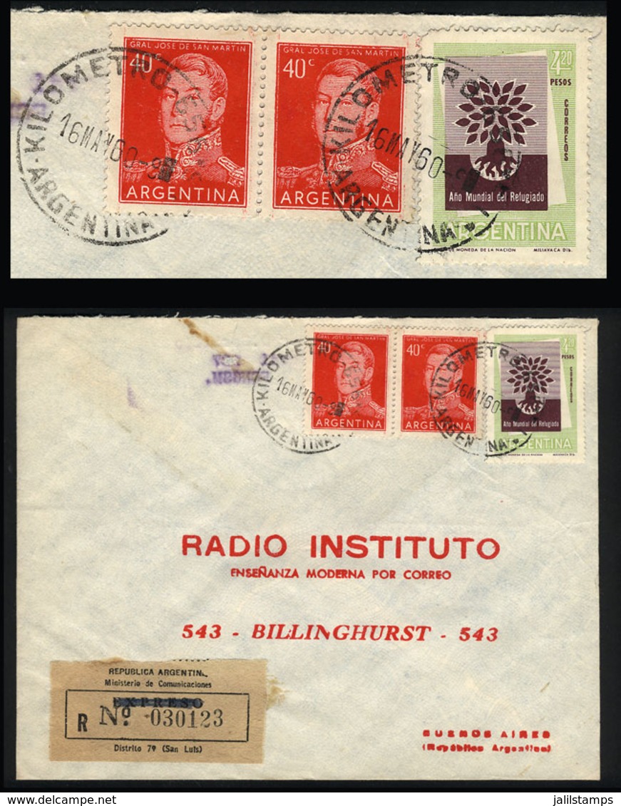 ARGENTINA: Registered Cover With Postmark Of "KILOMETRO 656" (San Luis) Sent To Buenos Aires On 16/MAY/1960, VF Quality" - Covers & Documents