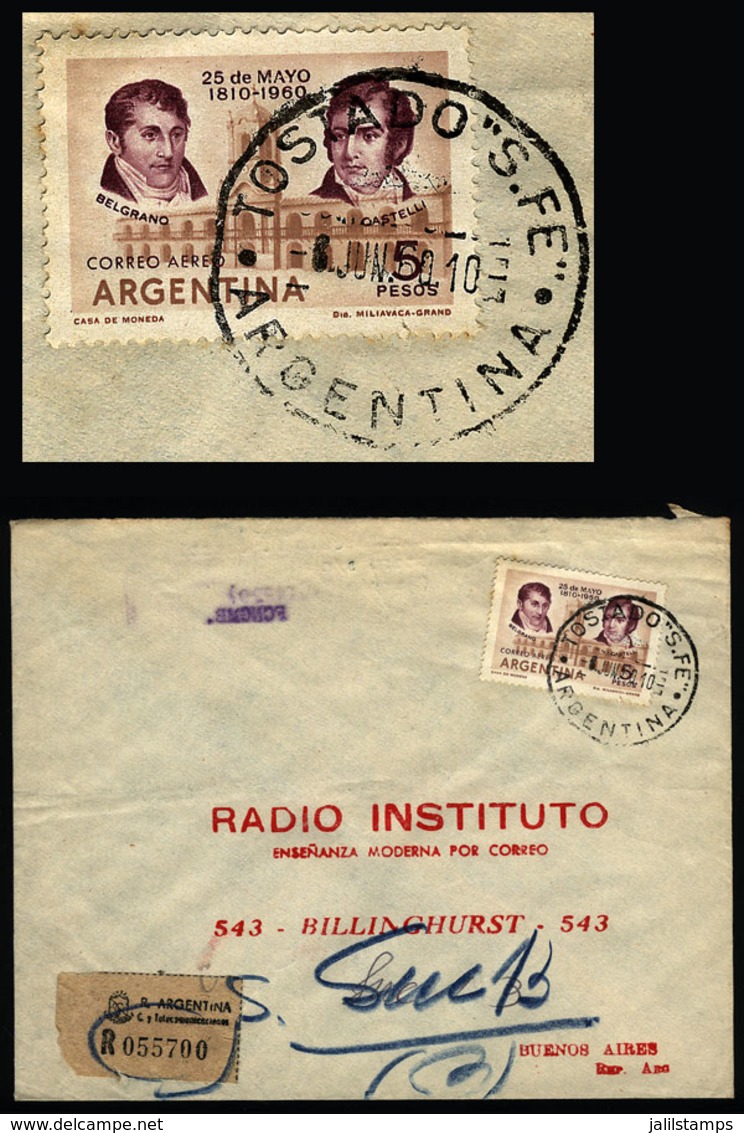 ARGENTINA: Cover With Postmark Of "TOSTADO" (Santa Fe) Sent To Buenos Aires On 6/JUN/1960, VF Quality" - Covers & Documents