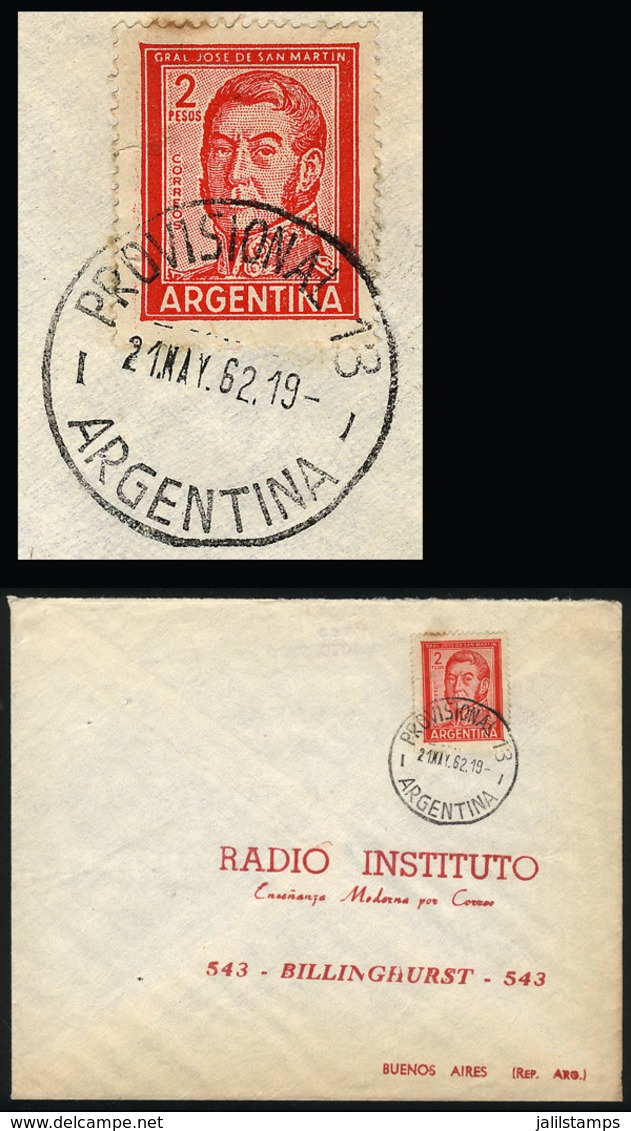 ARGENTINA: Cover Sent From Arroyo Seco (Santa Fe) To Buenos Aires On 21/MAY/1962, Cancelled "PROVISIONAL 13", VF Quality - Covers & Documents