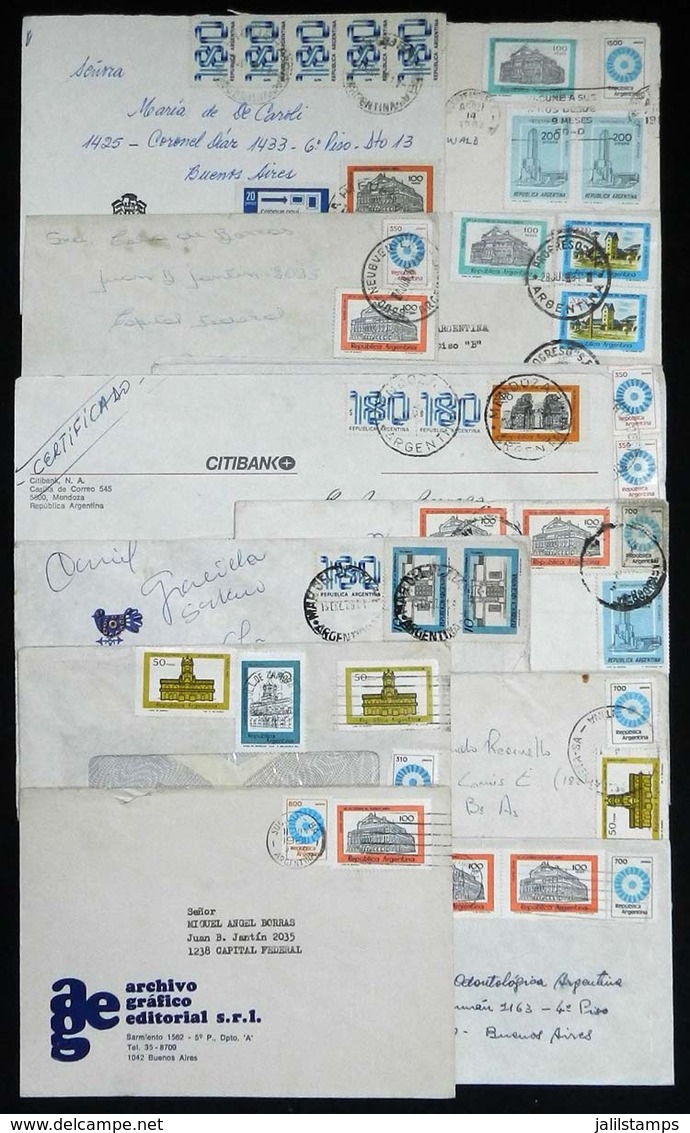 ARGENTINA: Lot Of 24 Covers Mailed Between 1979/1982, Postages With Stamps Of The Ribbons And Cockades Issue, Wide Range - Lettres & Documents