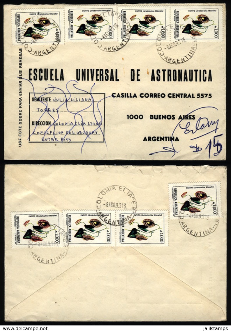 ARGENTINA: Cover Sent From COLONIA ELIA (Entre Rios) To Buenos Aires On 8/AU/1992 With INFLA Postage Of A8,000, VF Quali - Storia Postale