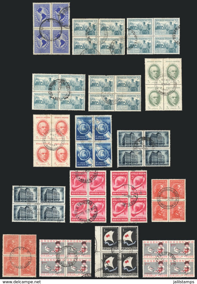 ARGENTINA: 17 Used Blocks Of 4, VF Quality - Other & Unclassified