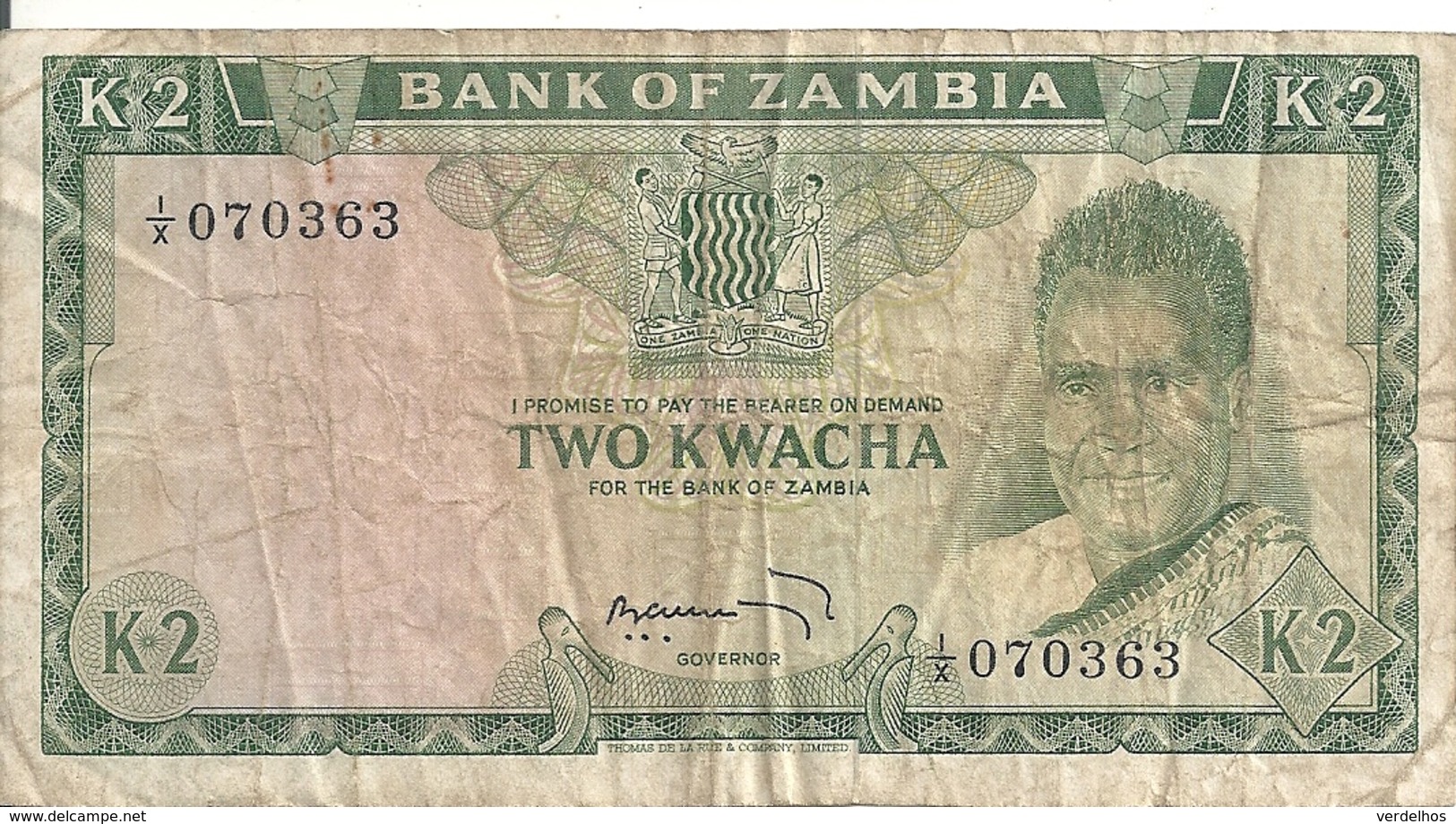 ZAMBIE 2 KWACHA ND1969 VG+ P 11 C - Zambia