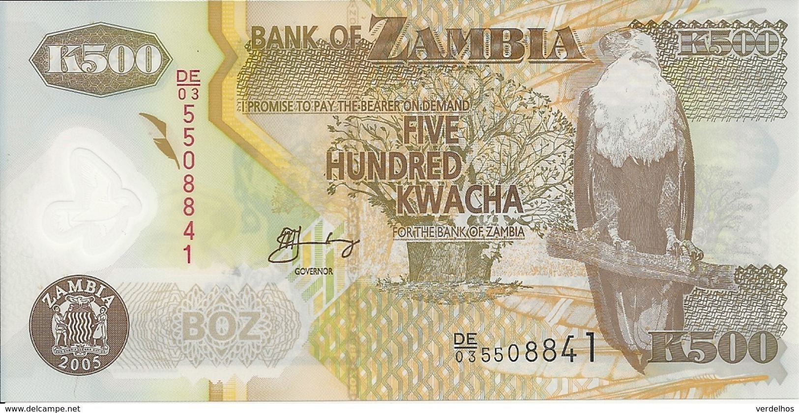 ZAMBIE 500 KWACHA 2005 UNC P 43 D - Zambia