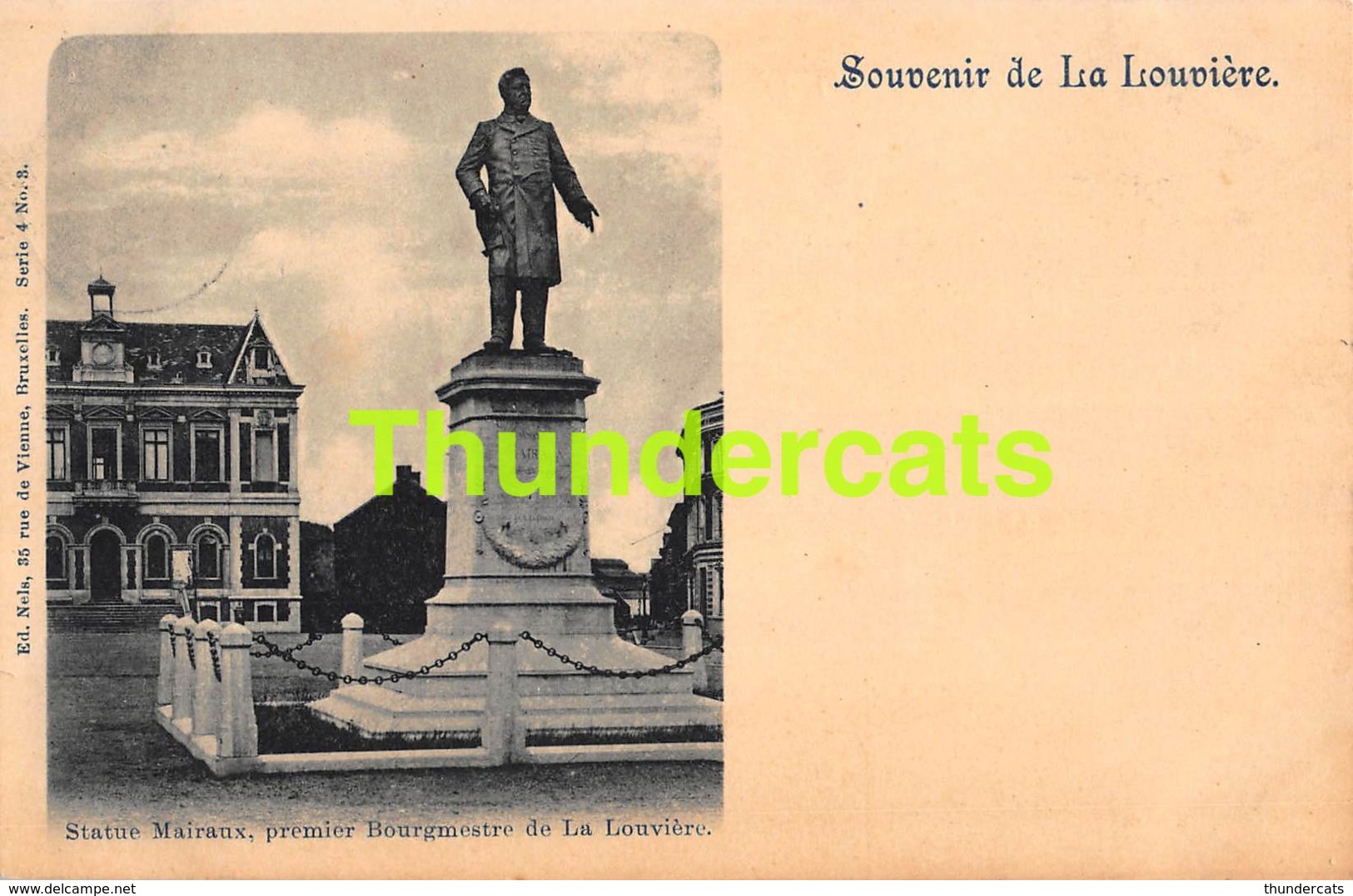 CPA SOUVENIR DE LA LOUVIERE STATUE MAIRAUX PREMIER BOURGMESTRE DE LA LOUVIERE - La Louvière