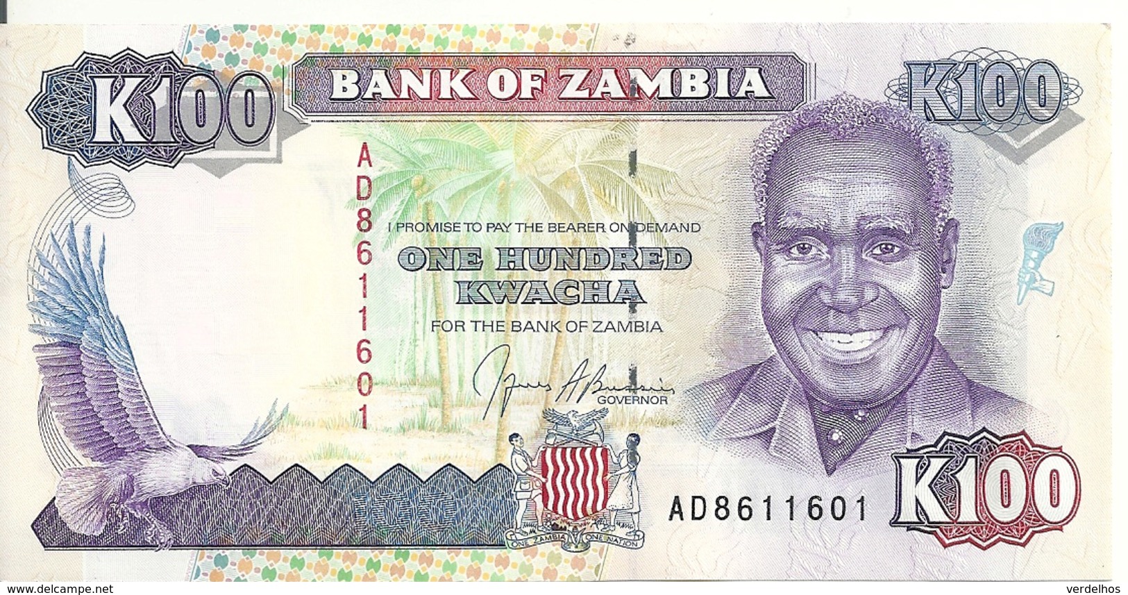 ZAMBIE 100 KWACHA ND1991 UNC P 34 - Zambie