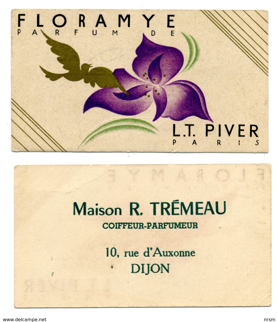 Carte Parfumée / L.T. PIVER : FLORAMYE / Maison TREMEAU à DIJON - Anciennes (jusque 1960)