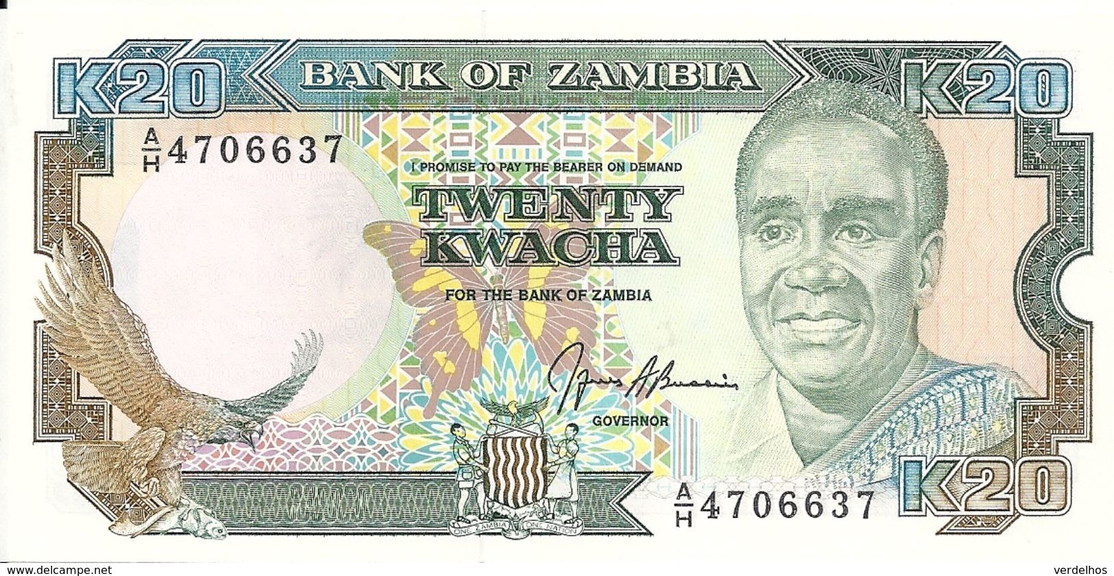 ZAMBIE 20 KWACHA ND1989-91 UNC P 32 B - Zambie