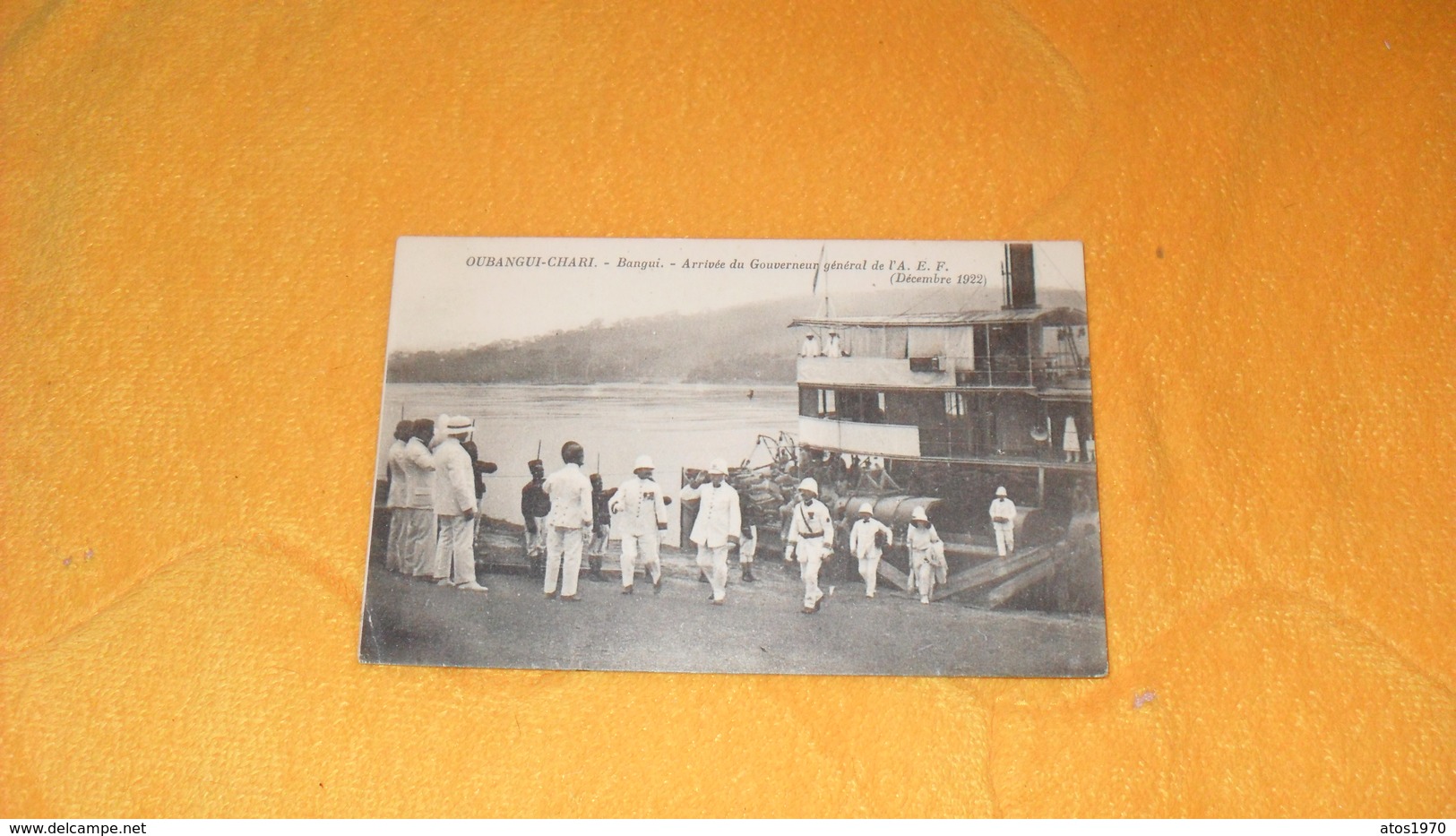 CARTE POSTALE ANCIENNE CIRCULEE DATE ?.../ OUBANGUI - CHARI. BANGUI.- ARRIVEE DU GOUVERNEUR GENERAL DE L'A.E.F. - República Centroafricana