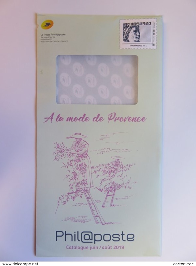 Enveloppe Entier Postal - International 250 G  Sabine - Philaposte - Phil@poste - 2019 - A La Mode De Provence - Pseudo-entiers Officiels