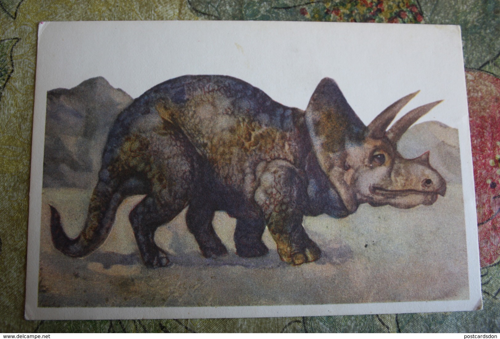 Herbivorous Ceratopsid Dinosaur  - Rare Old Soviet Dinosaur Serie - Old USSR Postcard 1969 Triceratops - Altri & Non Classificati