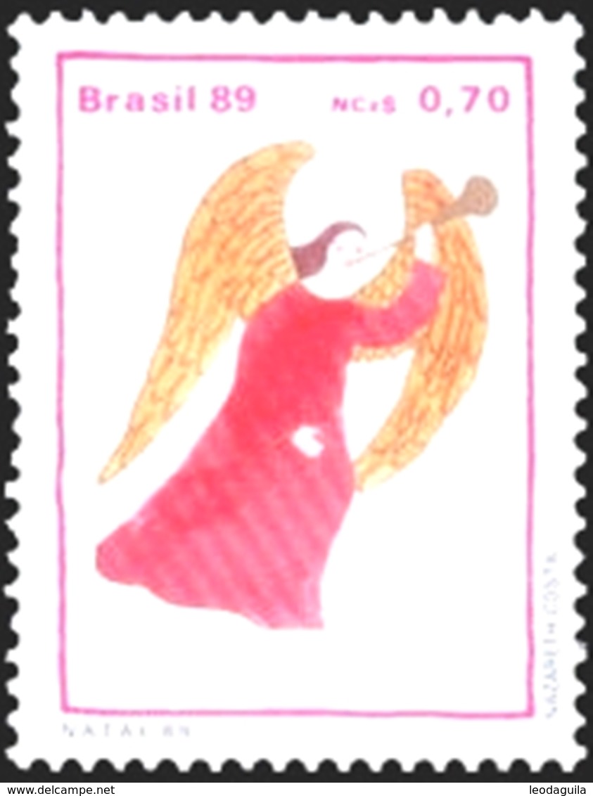 BRAZIL #2215-16  Christmas Angel   1989  MINT - Unused Stamps